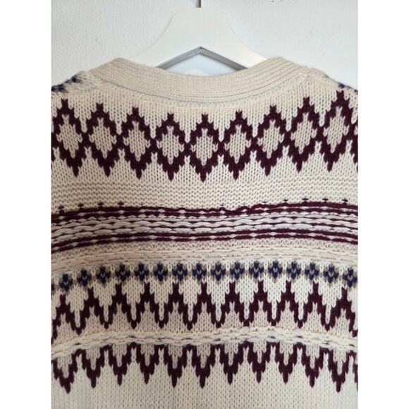 RAG & BONE Willow Fair Isle Wool Cardigan Extra Small 100% Wool - Picture 8 of 12